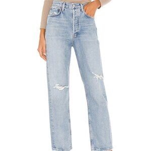 AGOLDE Women's Size 23 Blue Distressed 90s Mid Rise Loos Fit Jean
